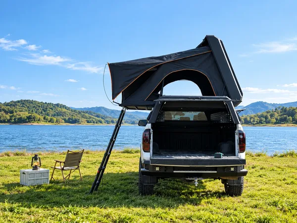 Stealth topper with the pop-up tent open