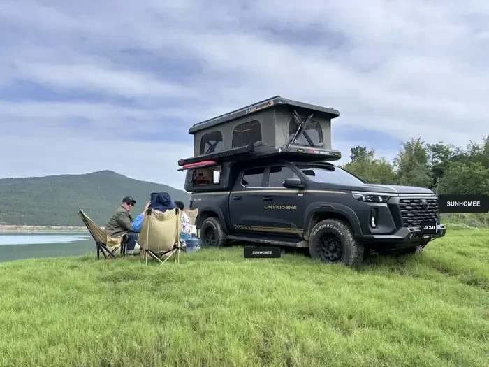 SUNHOMEE slide-in camper on a pickup